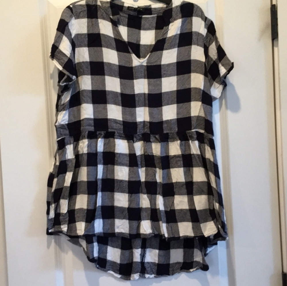 Roolee Piper and scoot buffalo print peplum top